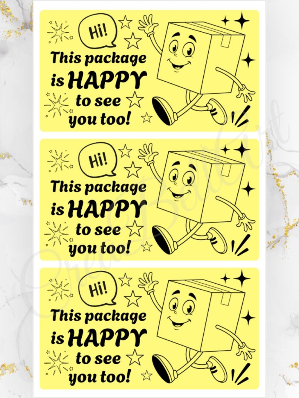 100 Happy Thank you Stickers for Packaging | Small Business Labels